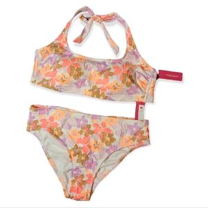 Xhilaration 20/22 floral orange and white bikini